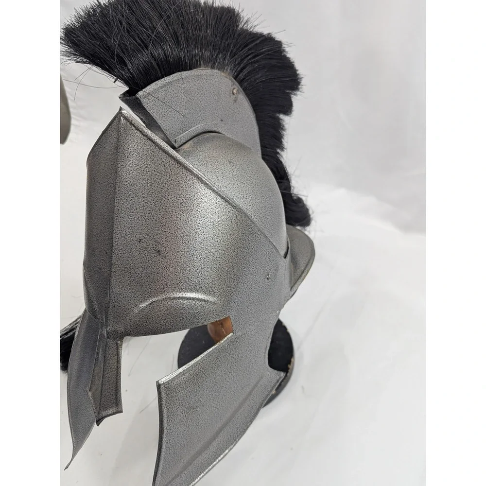 Spartan Warrior Helmet Armor Achilles Troy Metal Black‎ Large Heavy